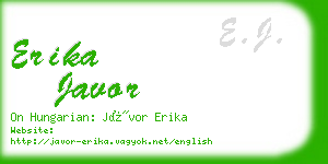 erika javor business card